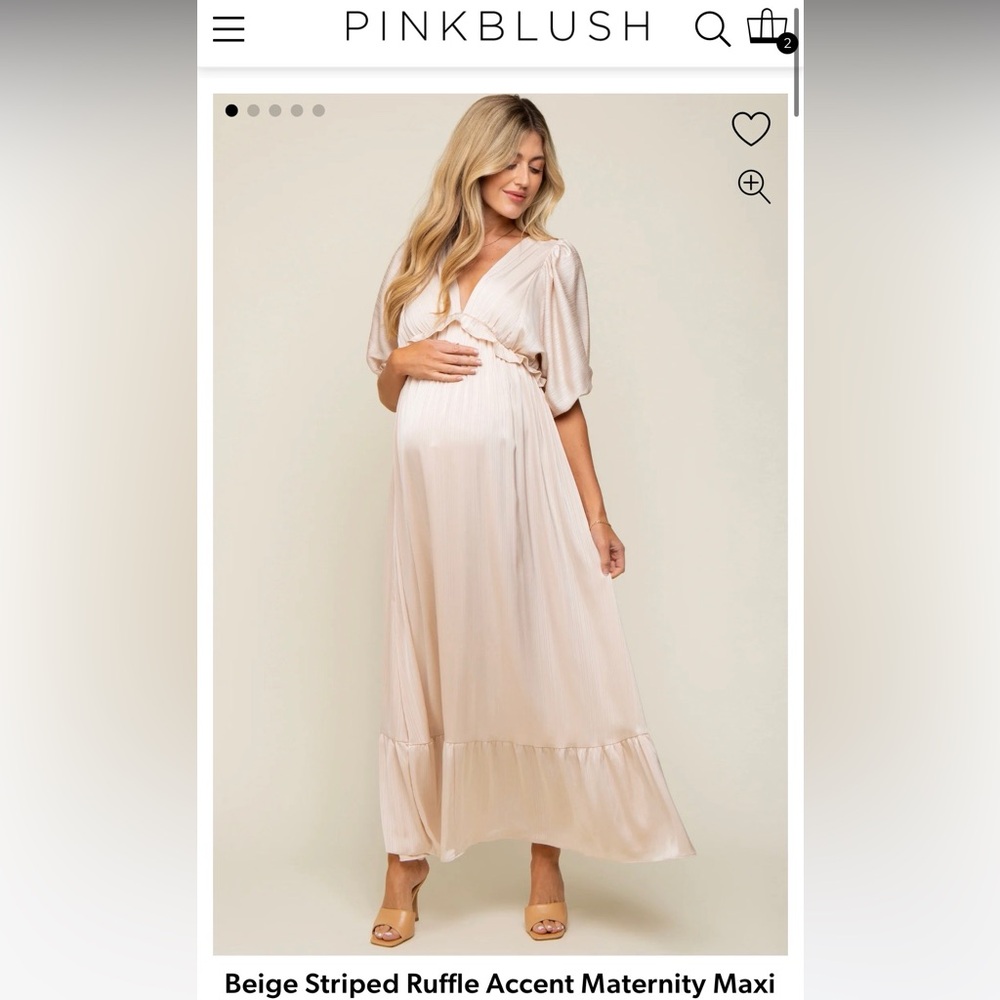 Pink Blush Maternity Beige Maxi Dress